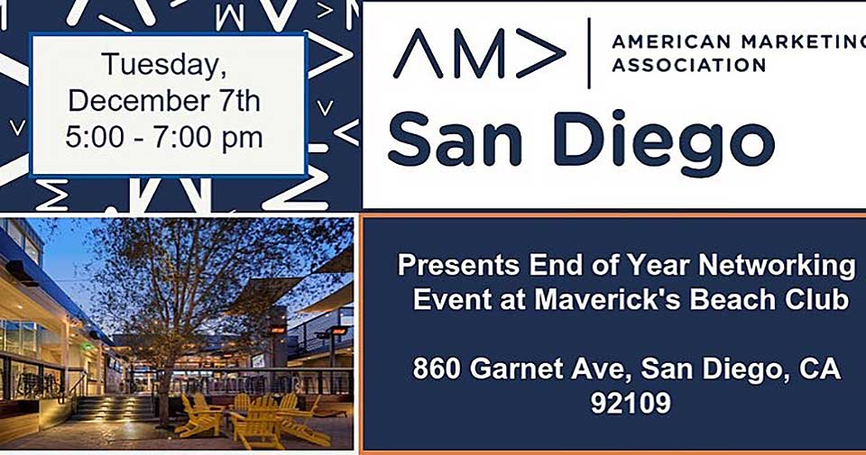 Sign Up for San Diego AMA's End of Year Mixer - Tuesday December 7th